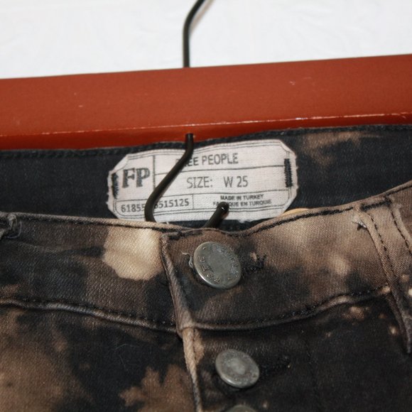 Custom Free People Reverse Tie Dye Button Fly Skinny Jeans 🌵 25 - Picture 4 of 15